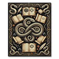 Occult Serpent Gold and Black Art Rug