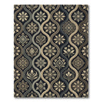 Earthy Floral Wave Medallion Rug