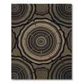Brown Wood Grain Circles Rug