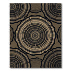 Brown Wood Grain Circles Rug