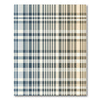 Modern Blue and Beige Plaid Crosshatch Rug