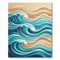 Abstract Teal Ocean Wave Sand Rug