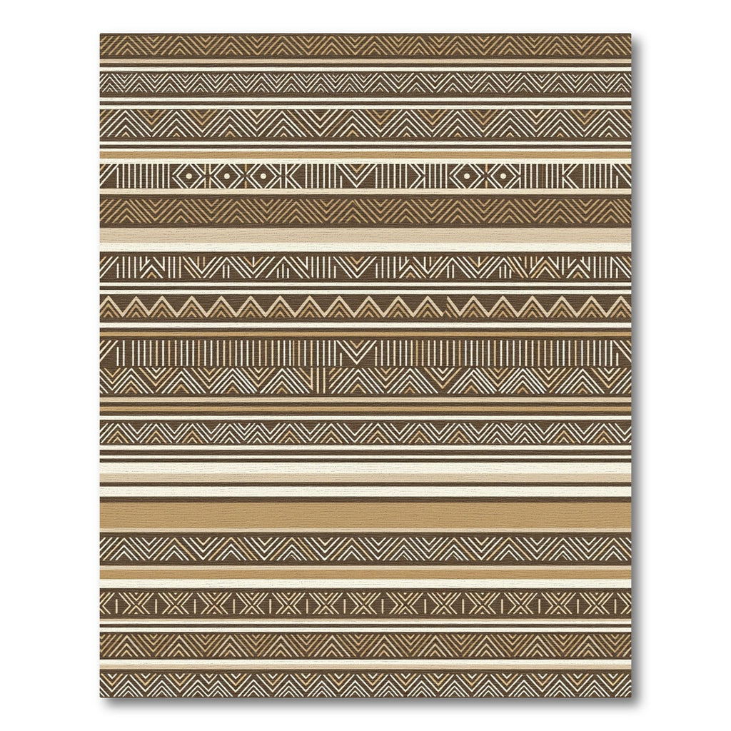 Earthy Abstract Geometric Horizontal Bands Rug