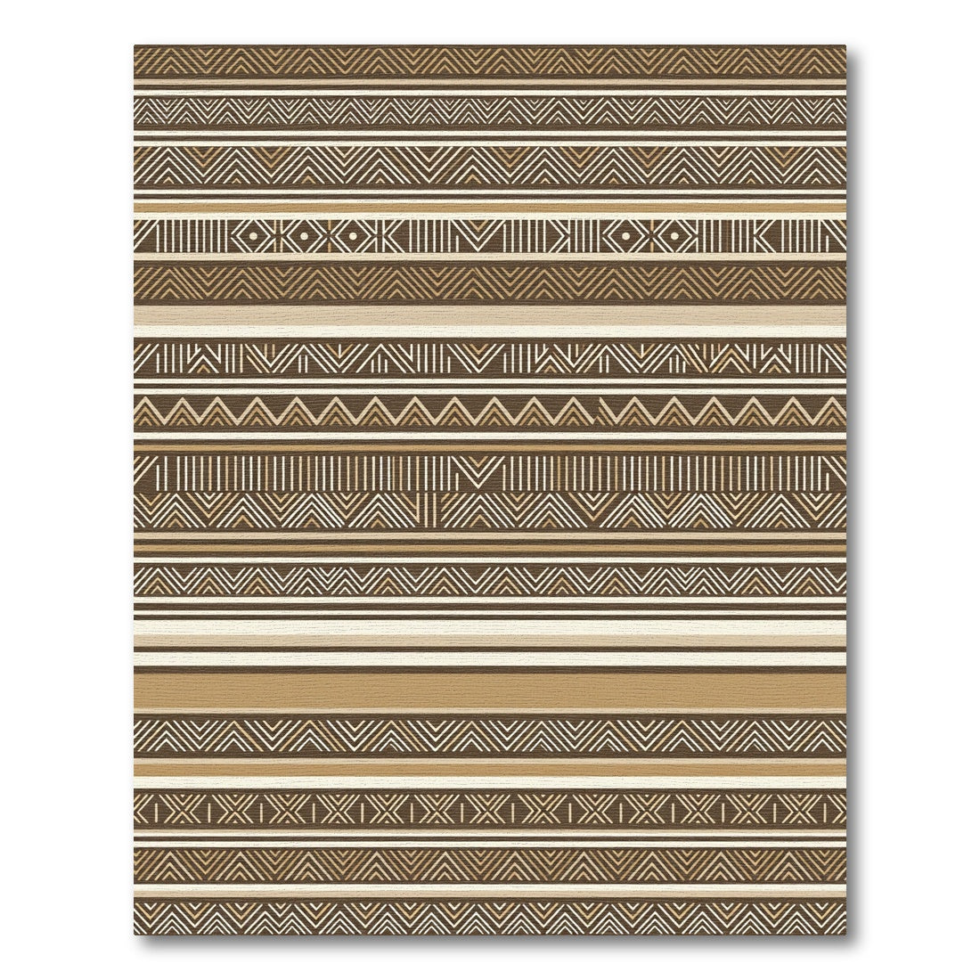 Earthy Abstract Geometric Horizontal Bands Rug