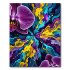 Vibrant Orchid Splash Abstract Swirl Rug