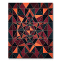 Geometric Crimson and Burnt Orange Mosaic Rug