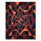 Geometric Crimson and Burnt Orange Mosaic Rug