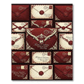 Rich Red Heart Seal Envelopes Rug