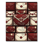 Rich Red Heart Seal Envelopes Rug