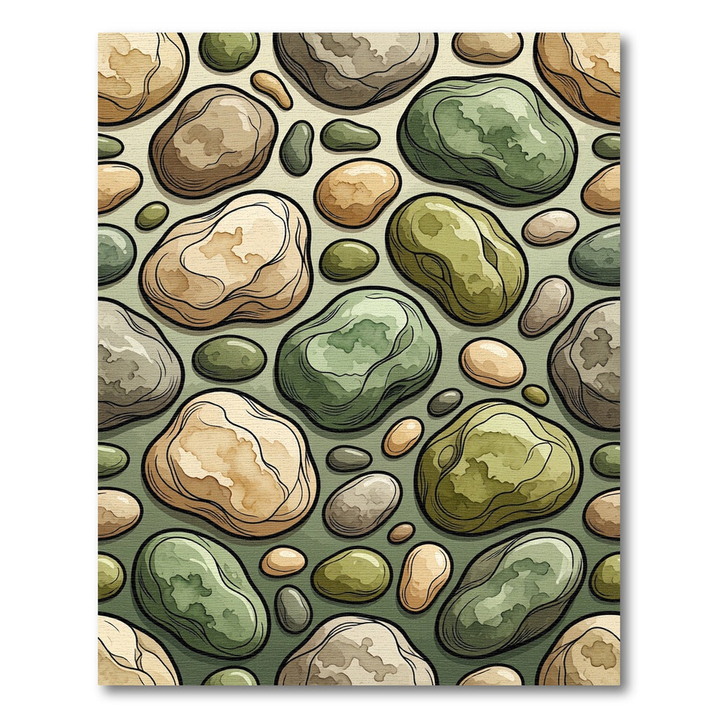 Earthy Pebble Medley Composition Rug