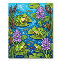 Whimsical Frogs and Lilies Aquatic Pond Rug