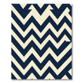 Navy and Cream Sharp Chevron Zigzag Rug