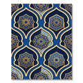 Royal Blue Geometric Gold Star Medallion Rug