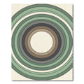 Earthy Sage Concentric Circular Minimalist Rug