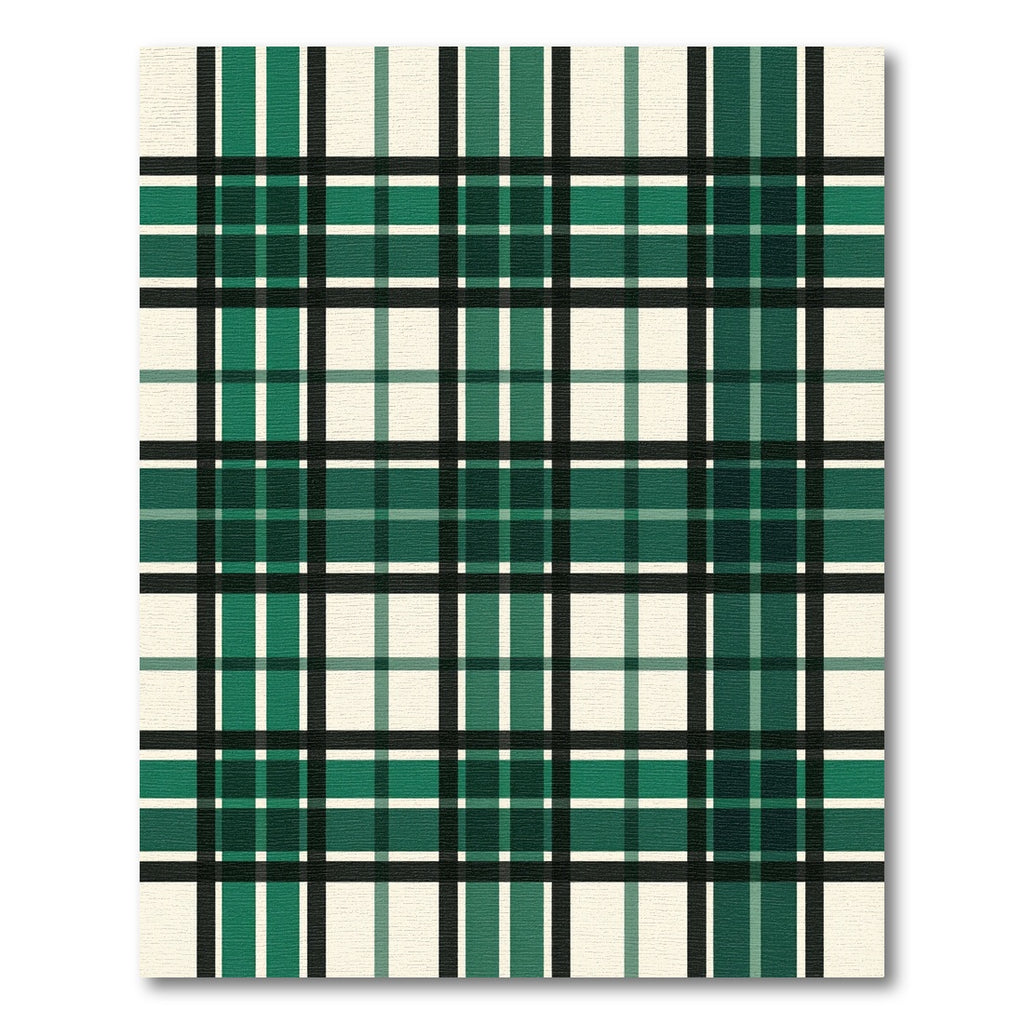 Deep Emerald Plaid Grid Rug
