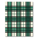 Deep Emerald Plaid Grid Rug