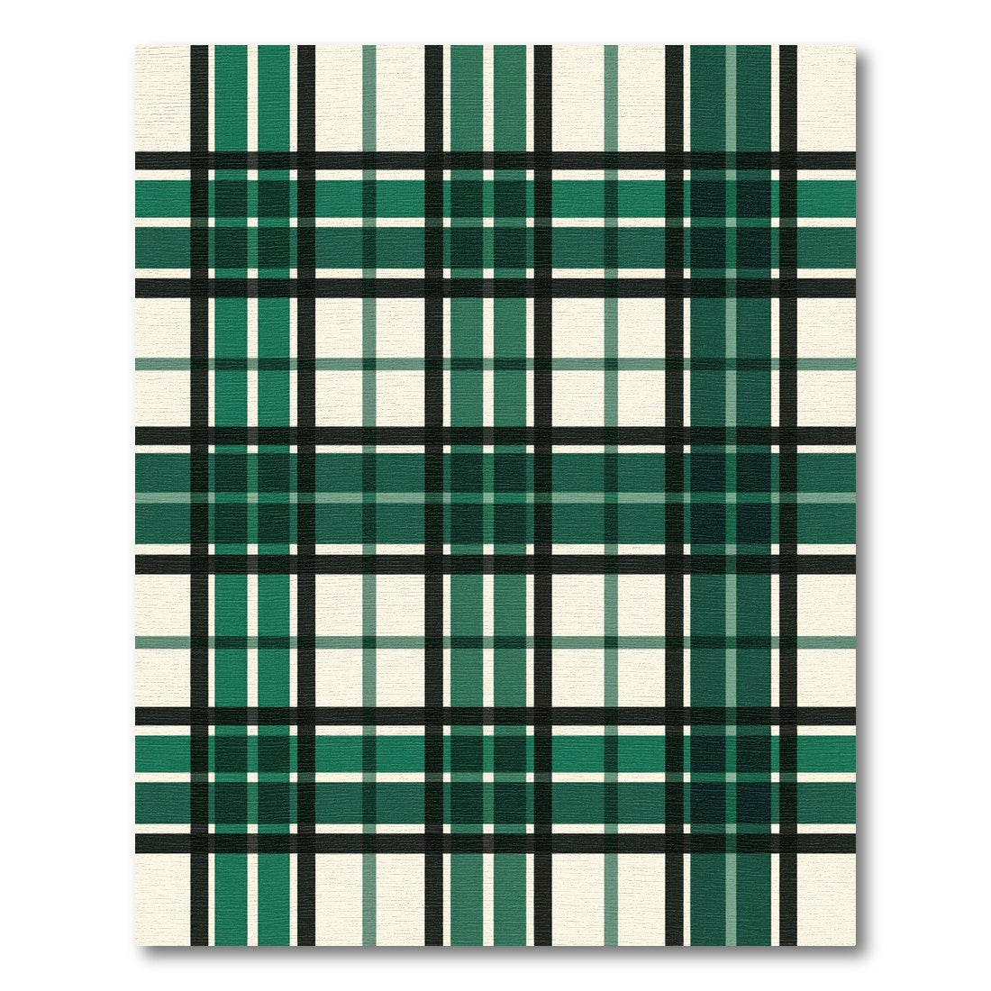 Deep Emerald Plaid Grid Rug