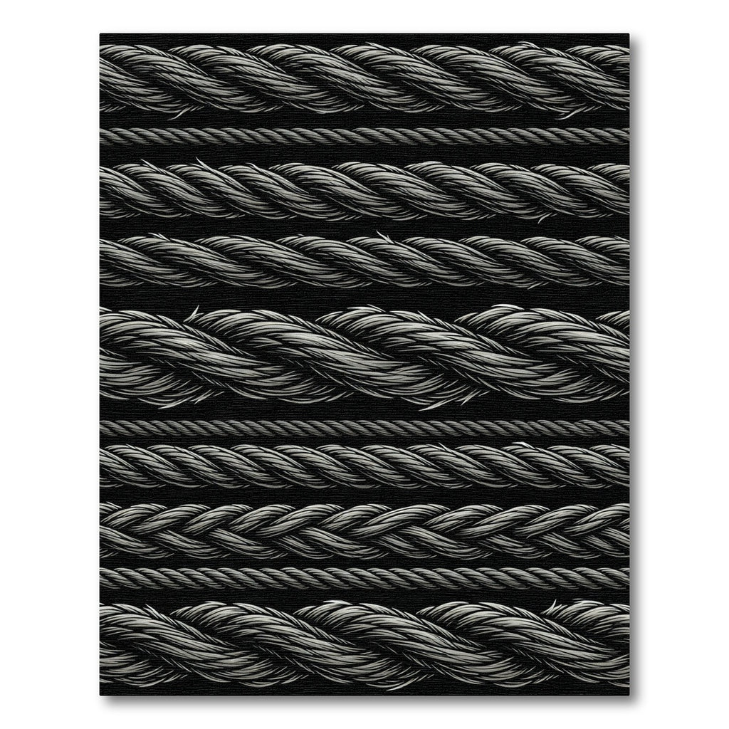 Monochromatic Braided Rope Lines Rug