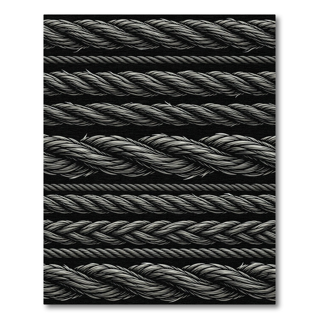 Monochromatic Braided Rope Lines Rug