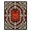 Ornate Crimson Floral Scrollwork Rug