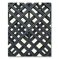 Monochrome Geometric Intersecting Linear Grid Rug