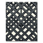 Monochrome Geometric Intersecting Linear Grid Rug