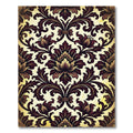 Rich Vintage Floral Damask Aubergine Rug