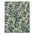 Elegant Sage Leafy Foliage Scroll Rug