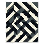 Monochromatic Geometric Intersecting Linear Art Rug