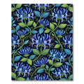 Blooming Navy Blue Honeysuckle Botanical Illustration Rug