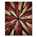 Crimson Gold Shattered Starburst Rug