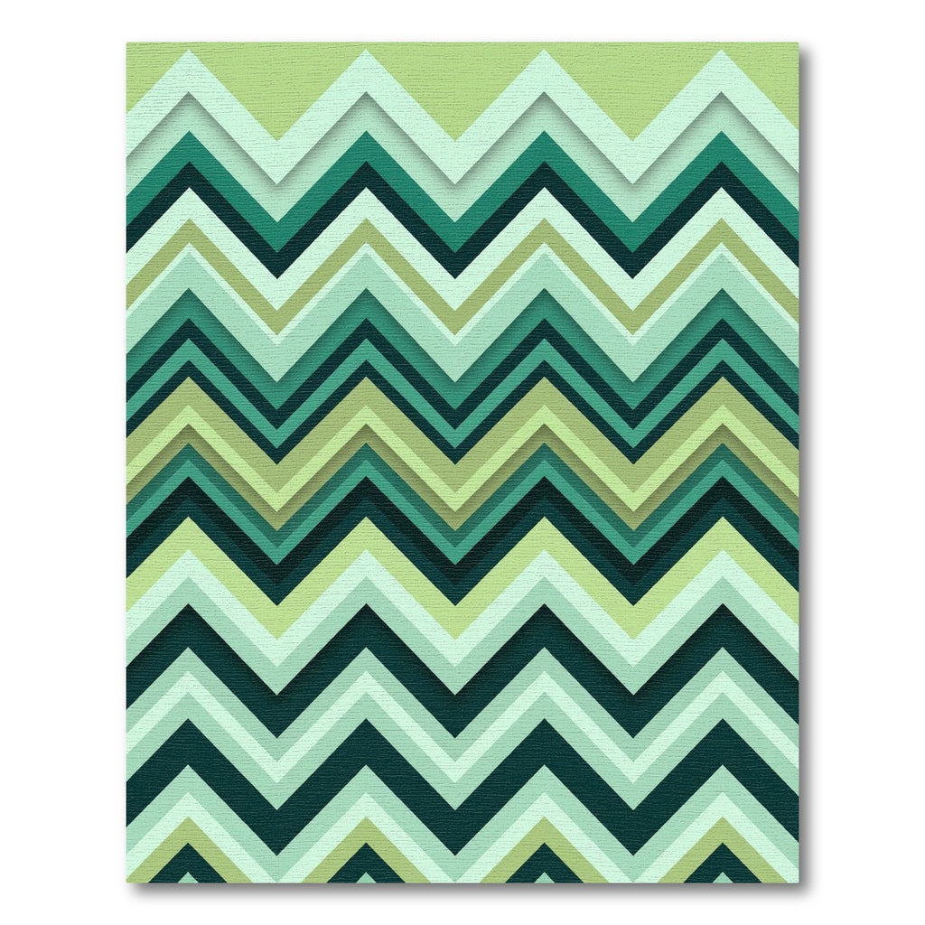 Sage and Forest Green Zigzag Chevron Rug