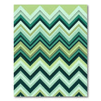 Sage and Forest Green Zigzag Chevron Rug