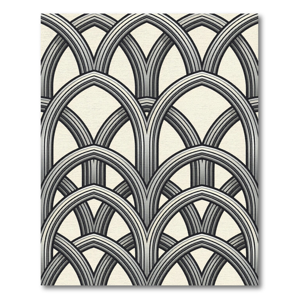 Art Deco Gray Archway Links Rug