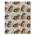 Whimsical Mouse Sketch Neutral Repeat Rug