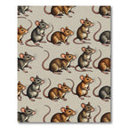 Whimsical Mouse Sketch Neutral Repeat Rug