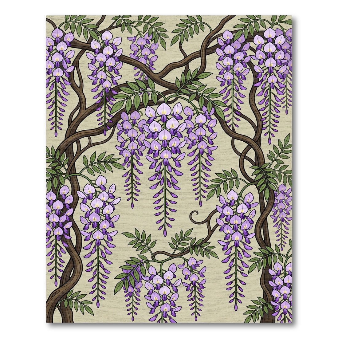 Lavender Wisteria Vine Blossom Rug