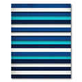 Modern Navy and Cyan Horizontal Stripe Rug