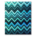 Aqua Blue Wavey Chevron Rug