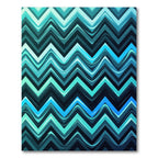 Aqua Blue Wavey Chevron Rug
