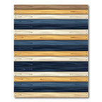 Modern Striped Multicolor Nautical Wood Plank Rug