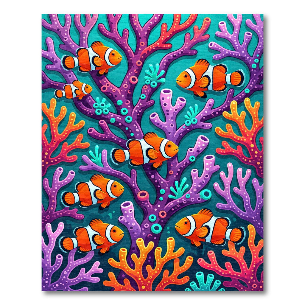 Vibrant Clownfish Coral Reef Art Rug