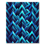 Geometric Blue Ice Peaks Rug