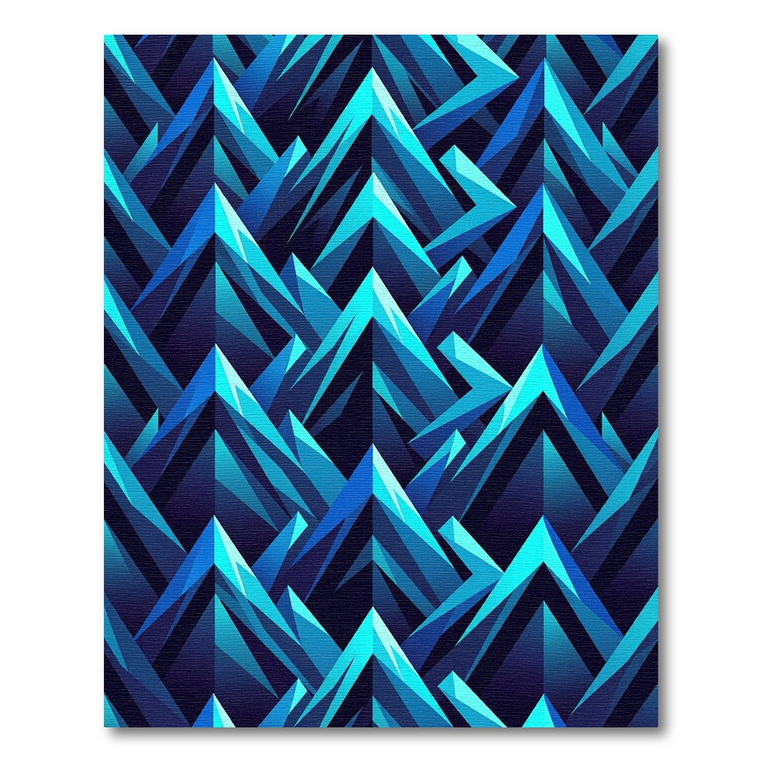 Geometric Blue Ice Peaks Rug
