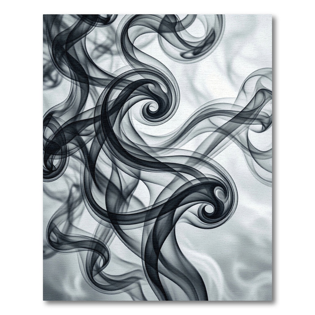 Minimalist Monochrome Black Swirl Flow Rug