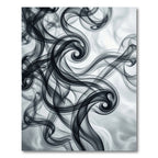 Minimalist Monochrome Black Swirl Flow Rug