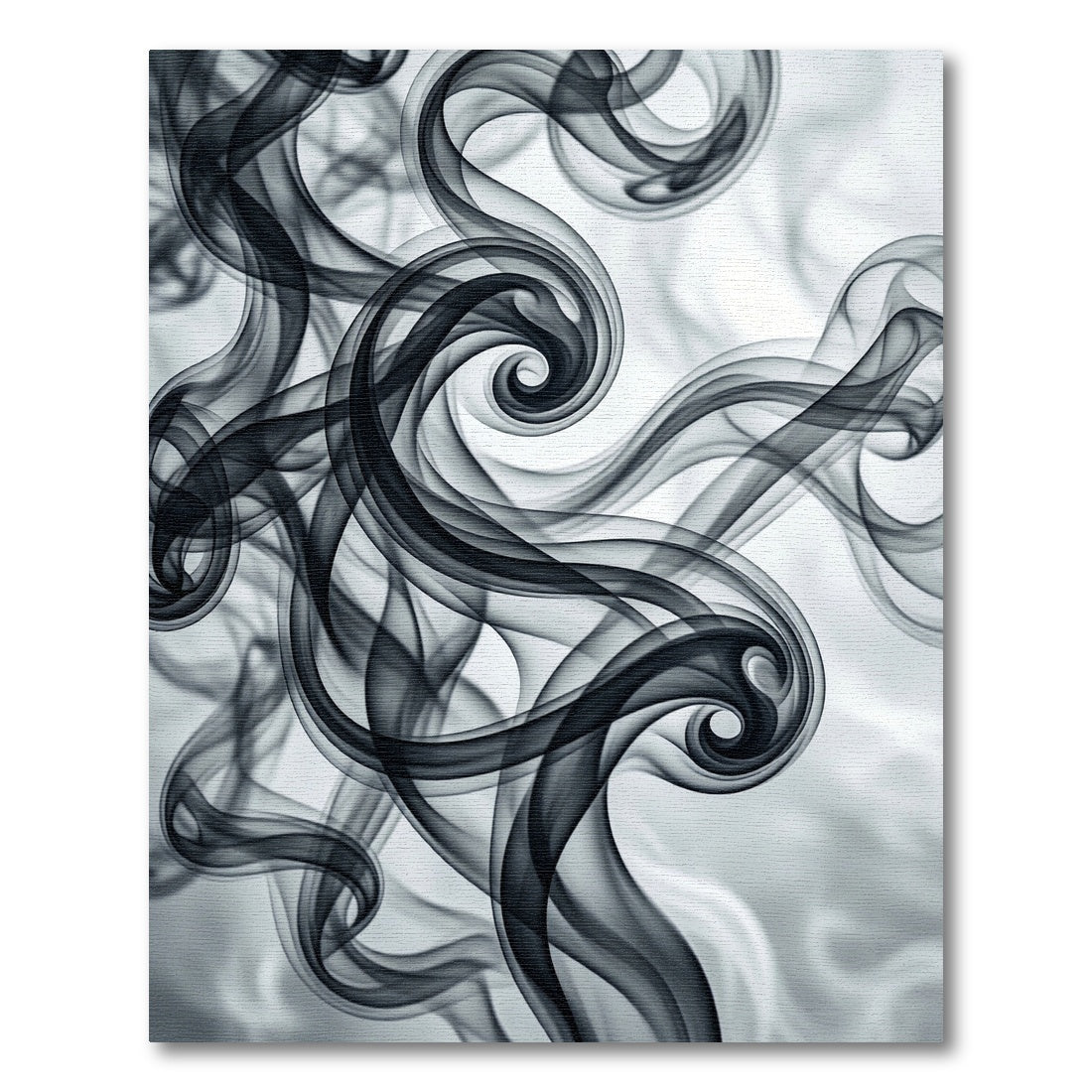 Minimalist Monochrome Black Swirl Flow Rug