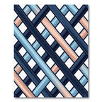 Crimson Blue Intersecting Ribbon Grid Rug