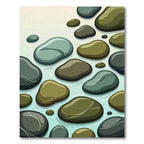 Earthy Smooth River Stones Rug