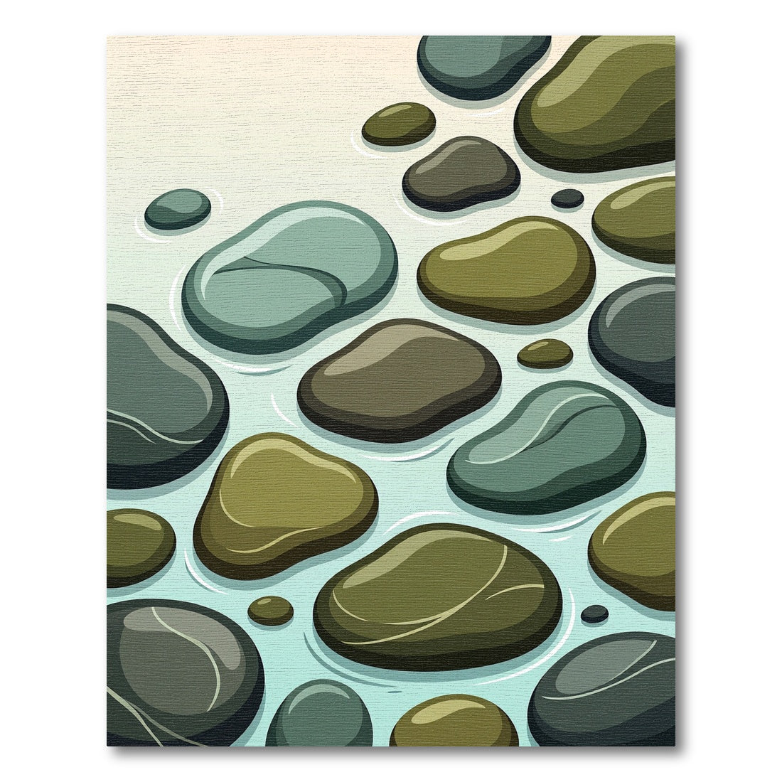 Earthy Smooth River Stones Rug